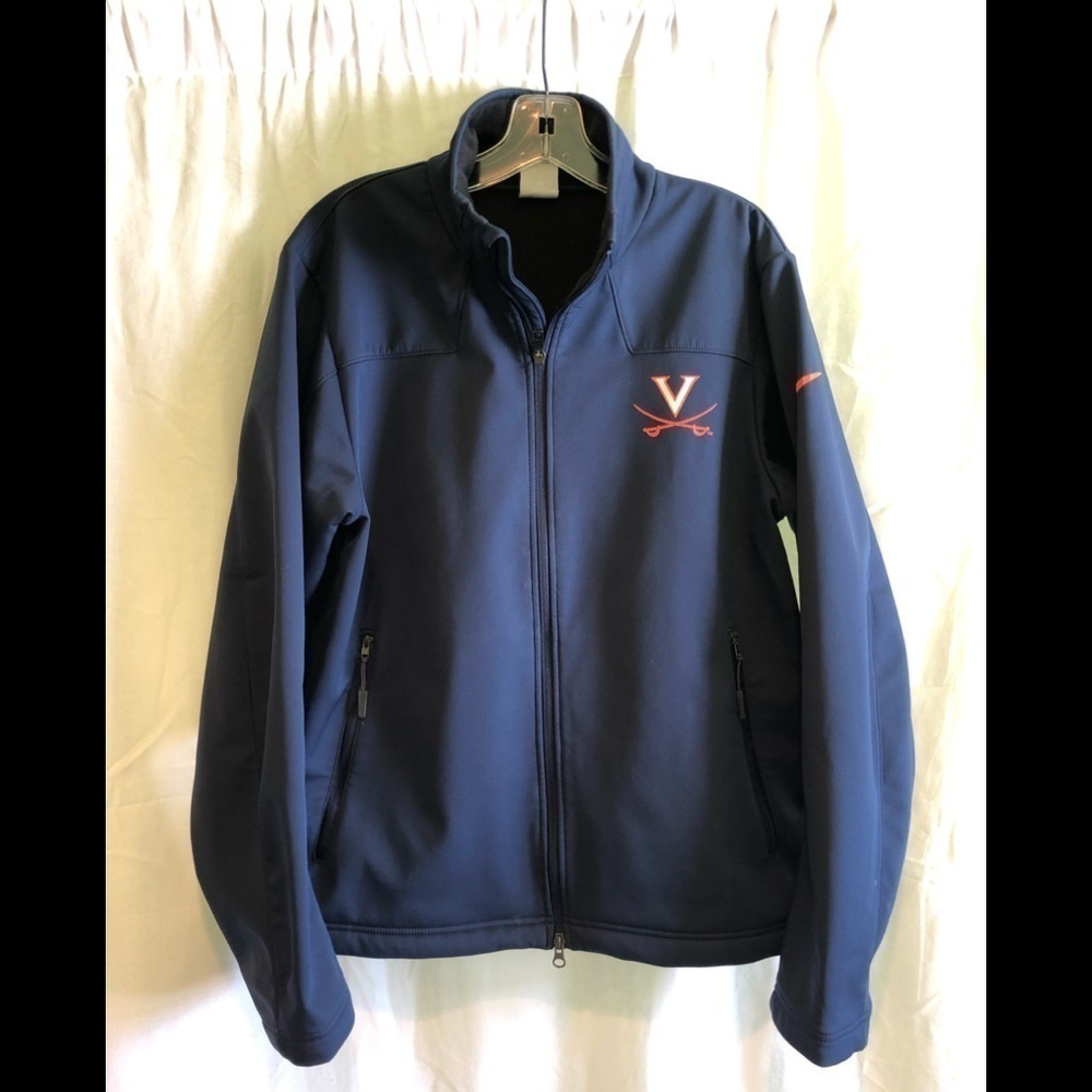 Nike Collegiate Virginia Cavaliers Navy Soft Shell Jacket M Full Zip Lined